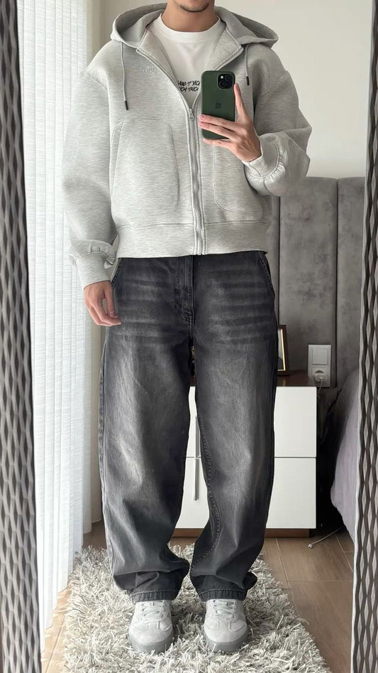 Graue/ schwarze Jeans